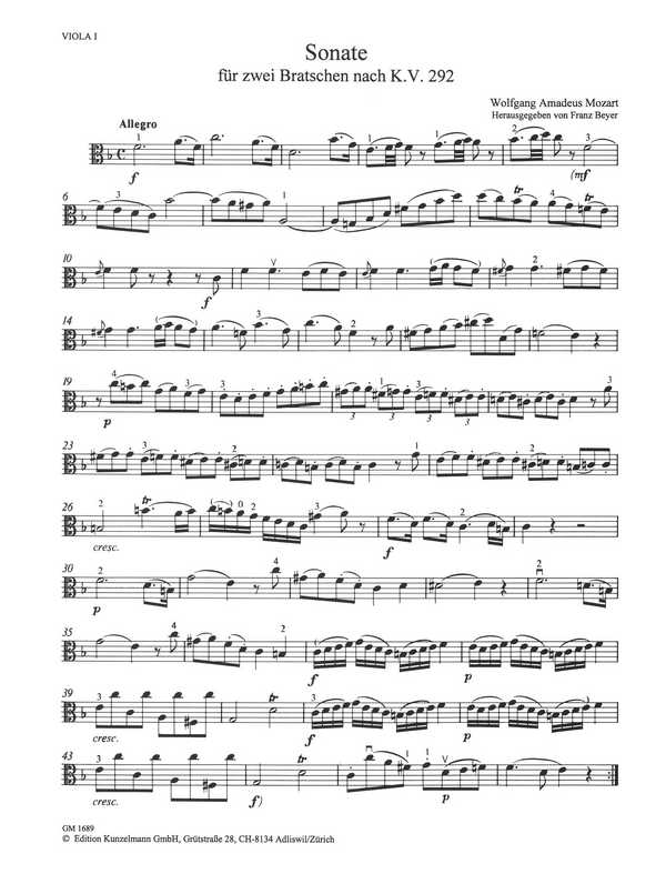 Sonate KV292 nach dem Duo für Fagott und Violoncello