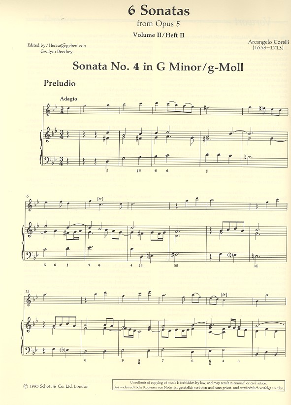 6 Sonaten aus op.5 Band 2 (Nr.4-6)