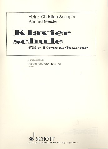 Klavierschule für Erwachsene Band 1