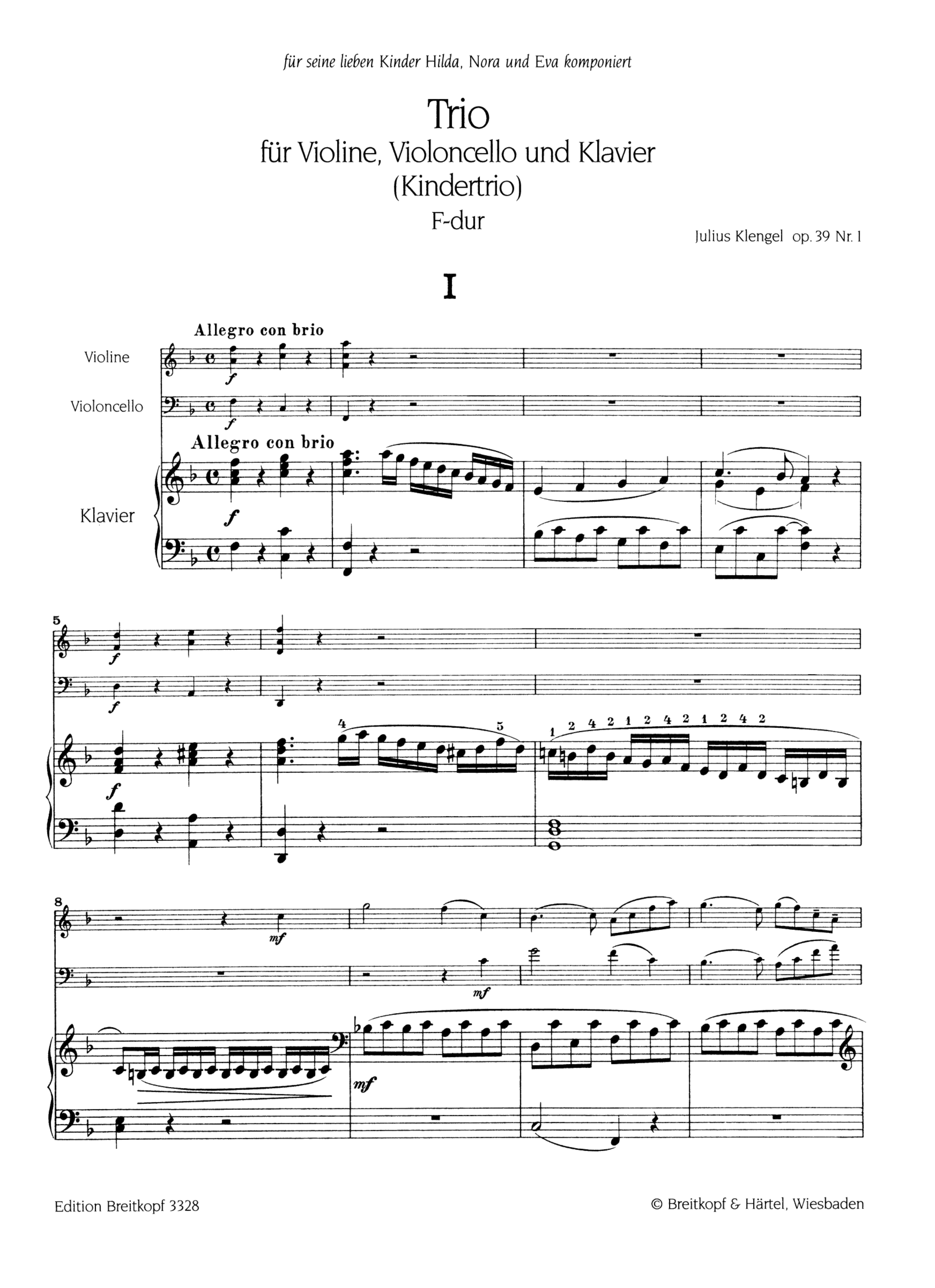 Kindertrio F-Dur op.39,1