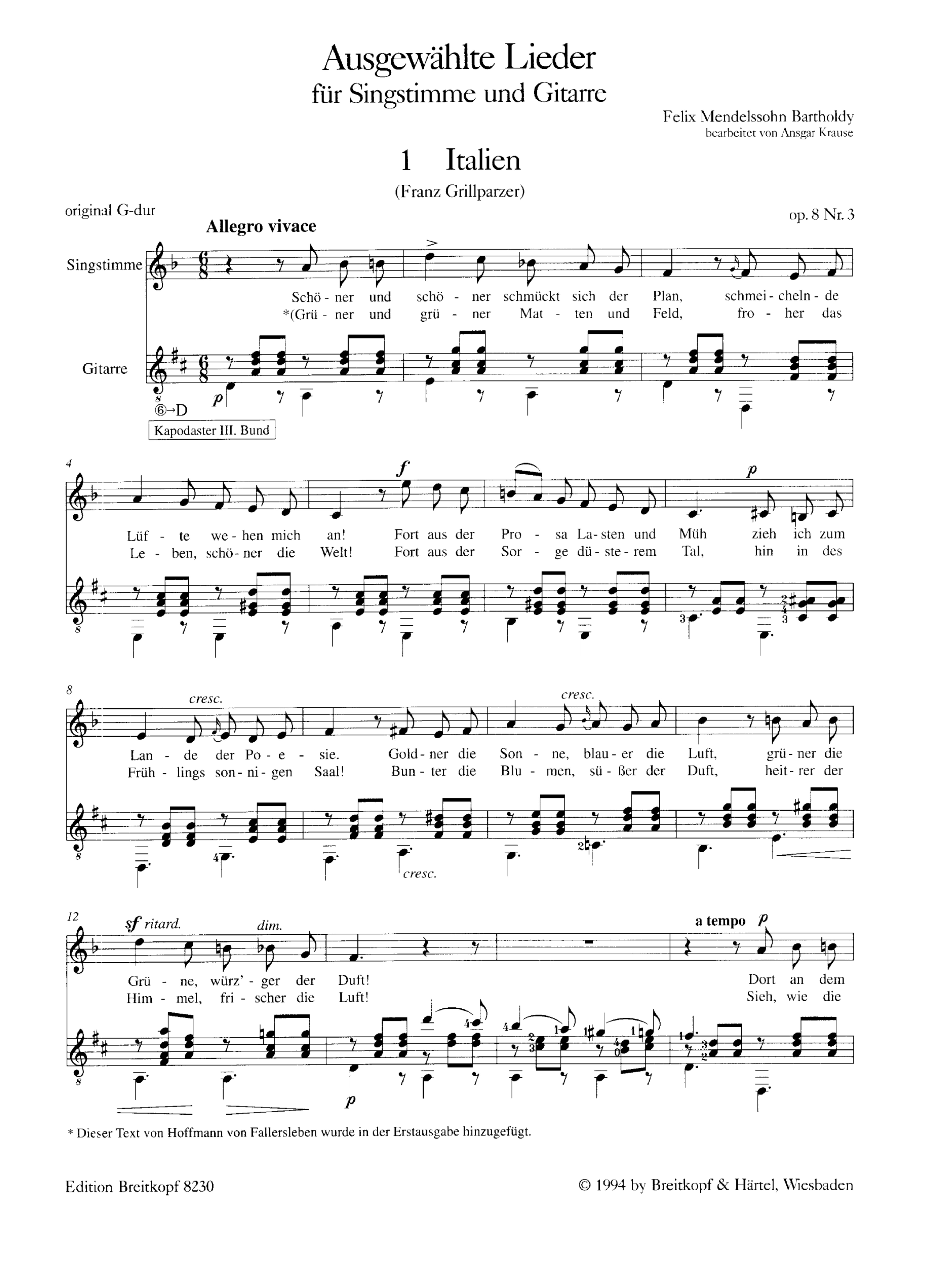 Ausgewählte Lieder