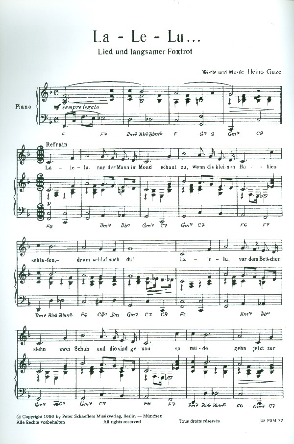 La-Le-Lu für Gesang und Klavier