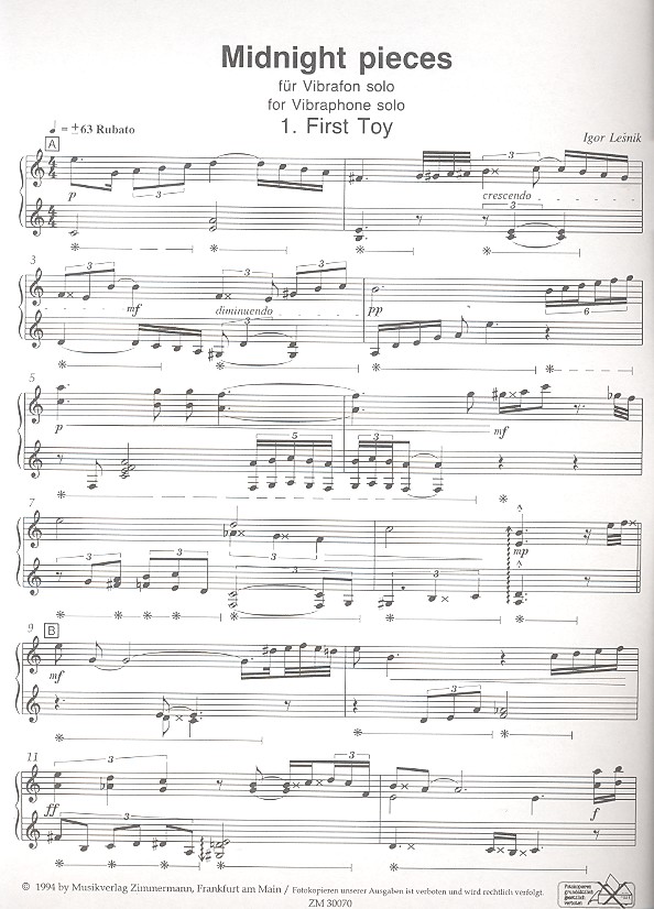 Midnight Pieces für Vibrafon