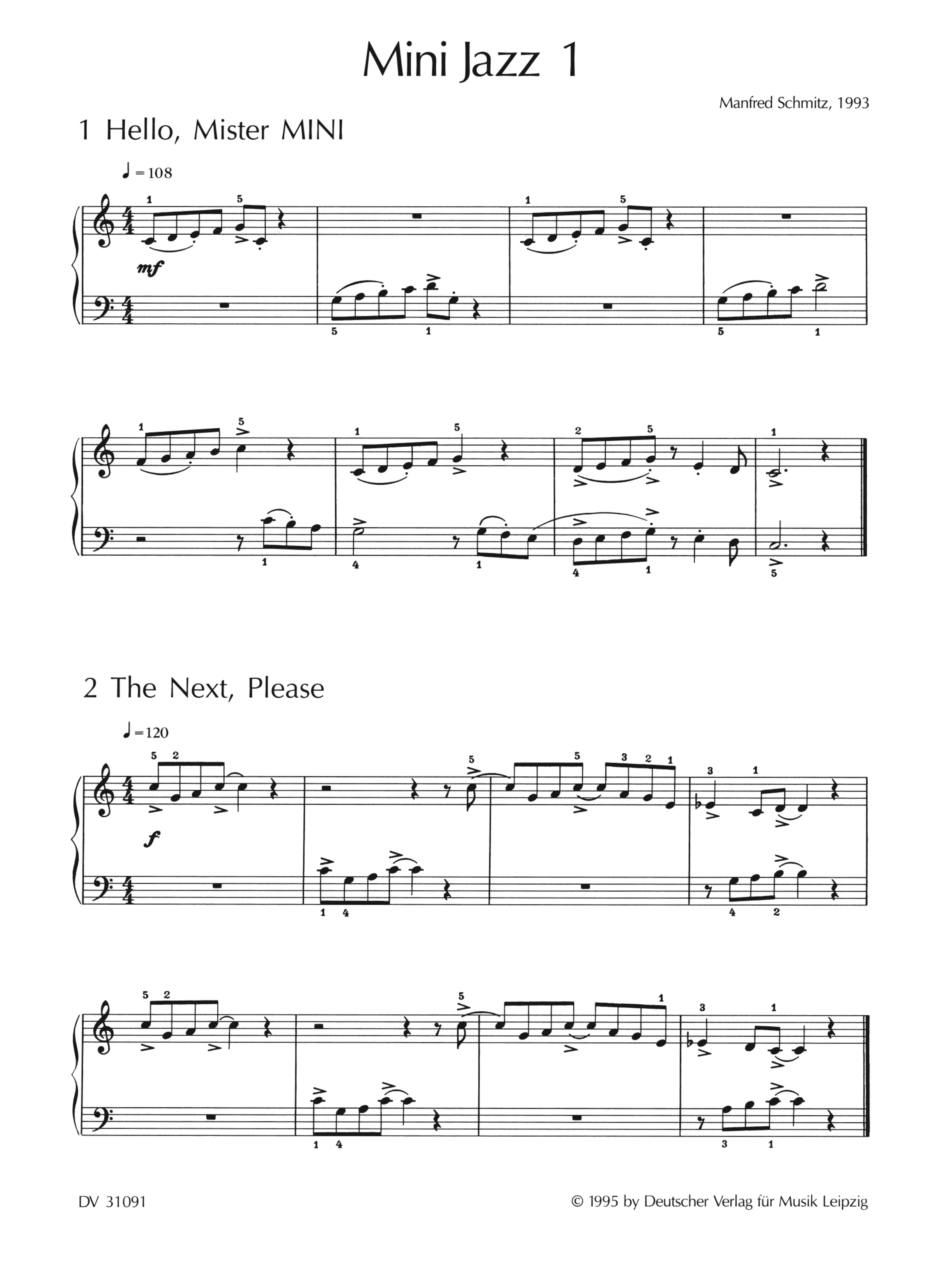 Mini Jazz Band 1: 50 leichte Stücke