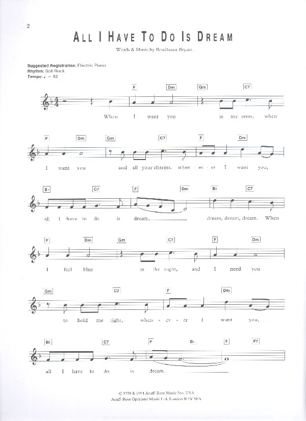 Number One Hits for keyboard