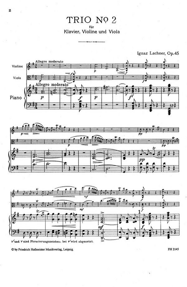 Trio G-Dur Nr.2 op.45 für Klavier,
