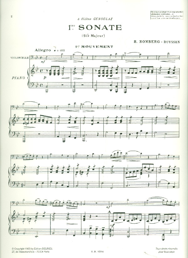 Sonate no.1 premier mouvement