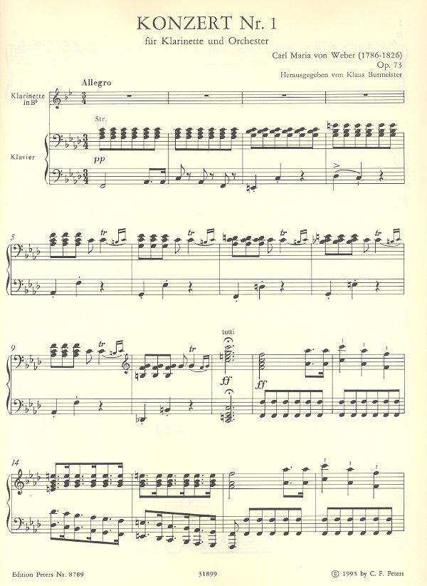 Konzert f-Moll Nr.1 op.73 für Klarinette und Orchester