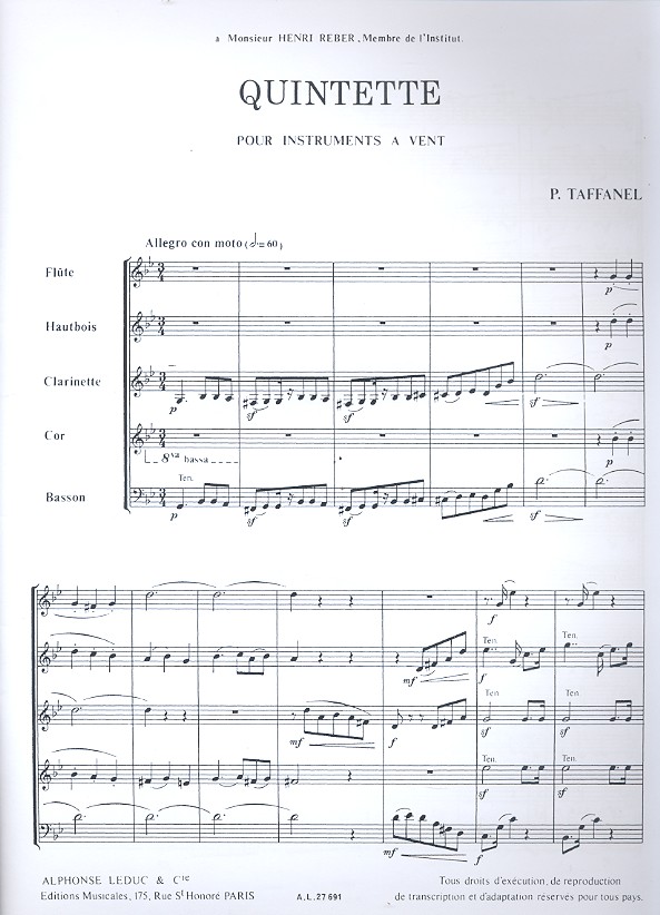 Quintette pour instruments à vent
