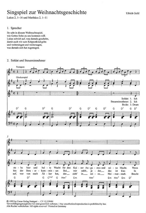 Singspiel zur Weihnachtsgeschichte