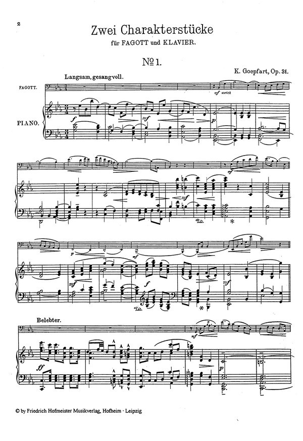 2 Charakterstücke op.31 für Fagott