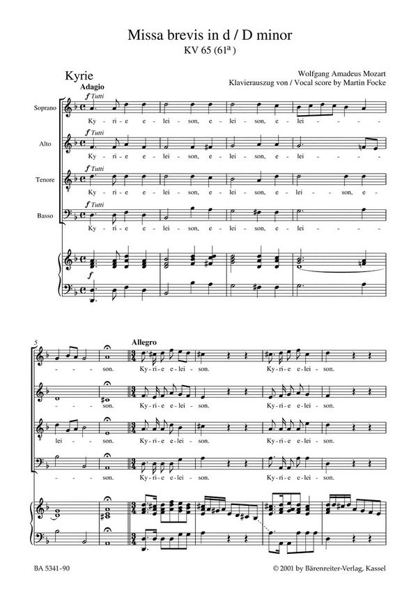 Missa brevis d-Moll KV65