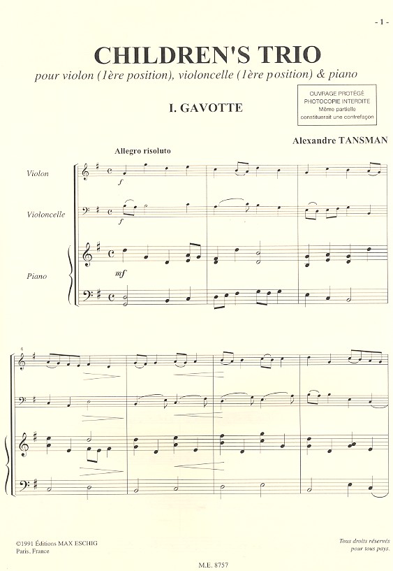 Children's Trio pour violon,