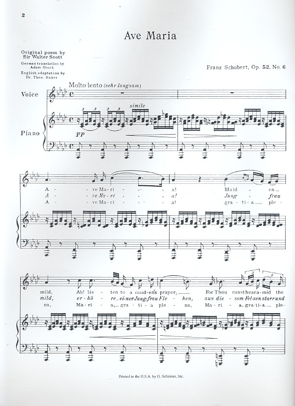 Ave Maria für mittlere Stimme