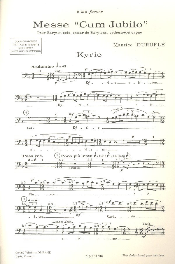 Messe cum jubilo a une voix