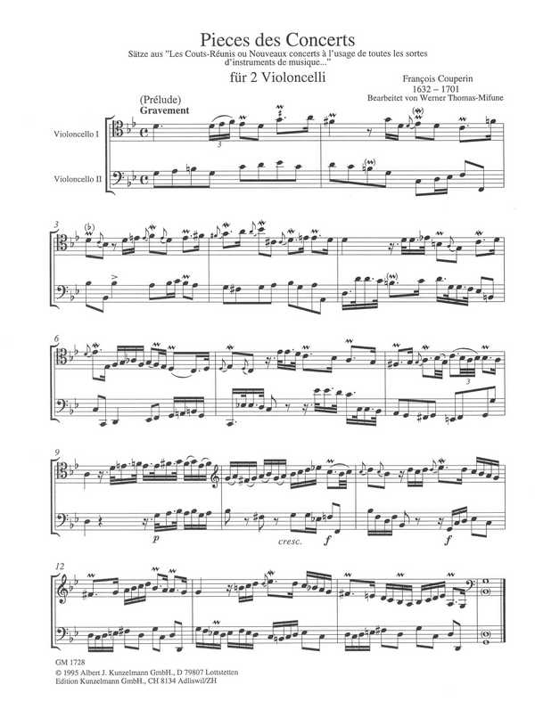 Sätze aus les couts-reunis ou nouveaux concerts