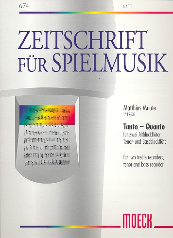 Tanto-Quanto für 4 Blockflöten (AATB)