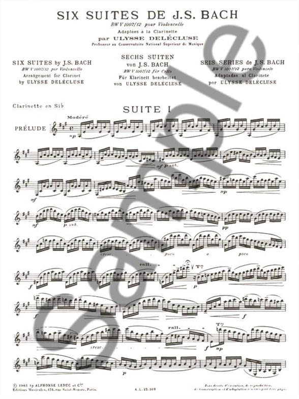 6 suites de J.S. Bach BWV1007-BWV1012