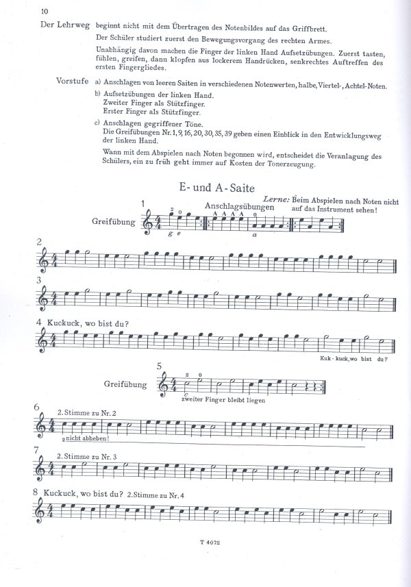 Schule für Mandoline Band 1 Der Abwärtsschlag (E- und A-Saite)