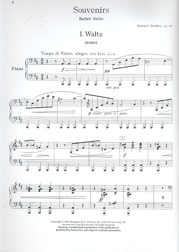 Souvenirs op.28 Ballett Suite