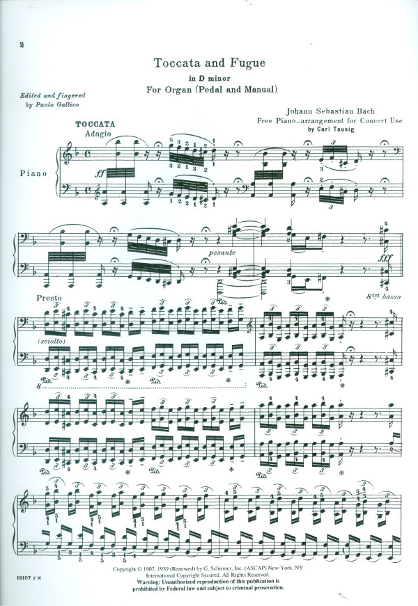 Toccata and Fugue d minor for