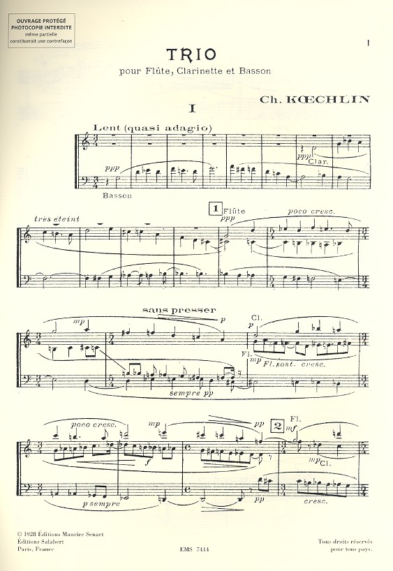 Trio op.92 pour flûte, clarinette