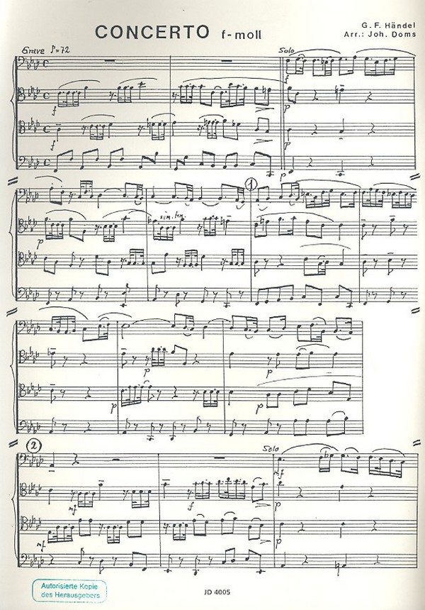 Largo aus dem Concerto g-Moll
