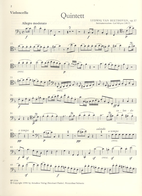 Quintett F-Dur op.17 für