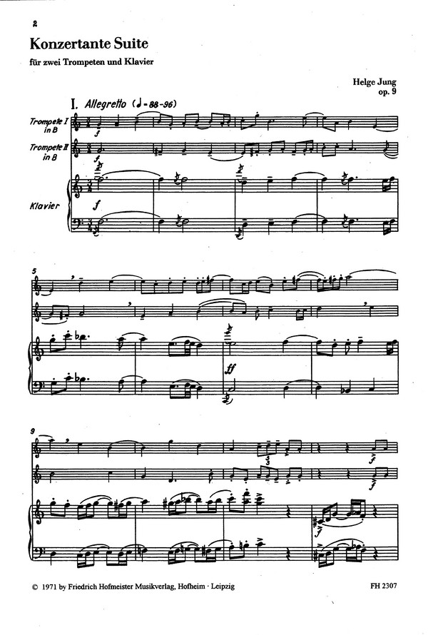Konzertante Suite op.9 für 2 Trompeten