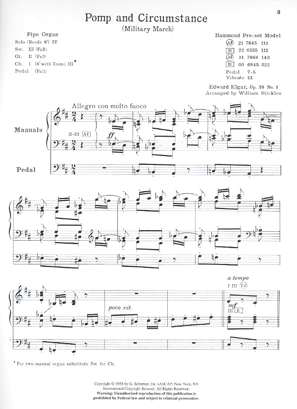 Pomp and Circumstance Military March op.39,1