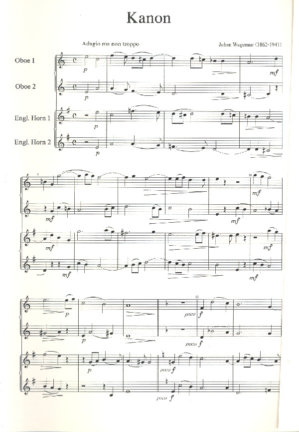 Kanon für 2 Oboen und