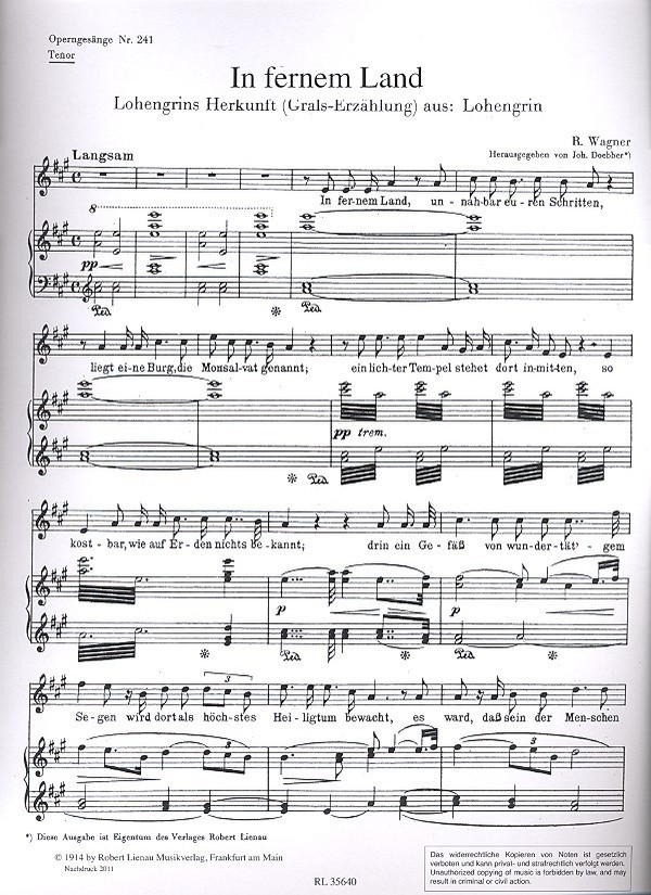 Im fernen Land Grals-Erzählung (aus 'Lohengrin')