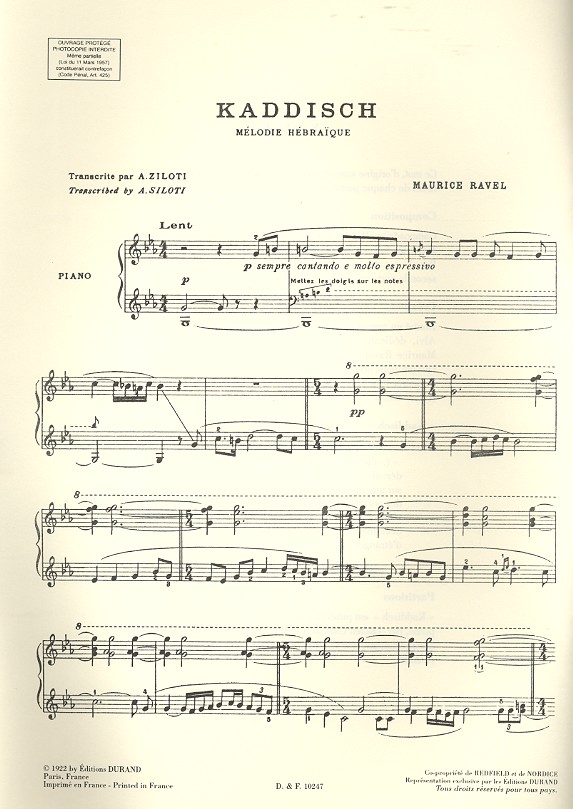 Kaddisch Mélodie hébraique 
