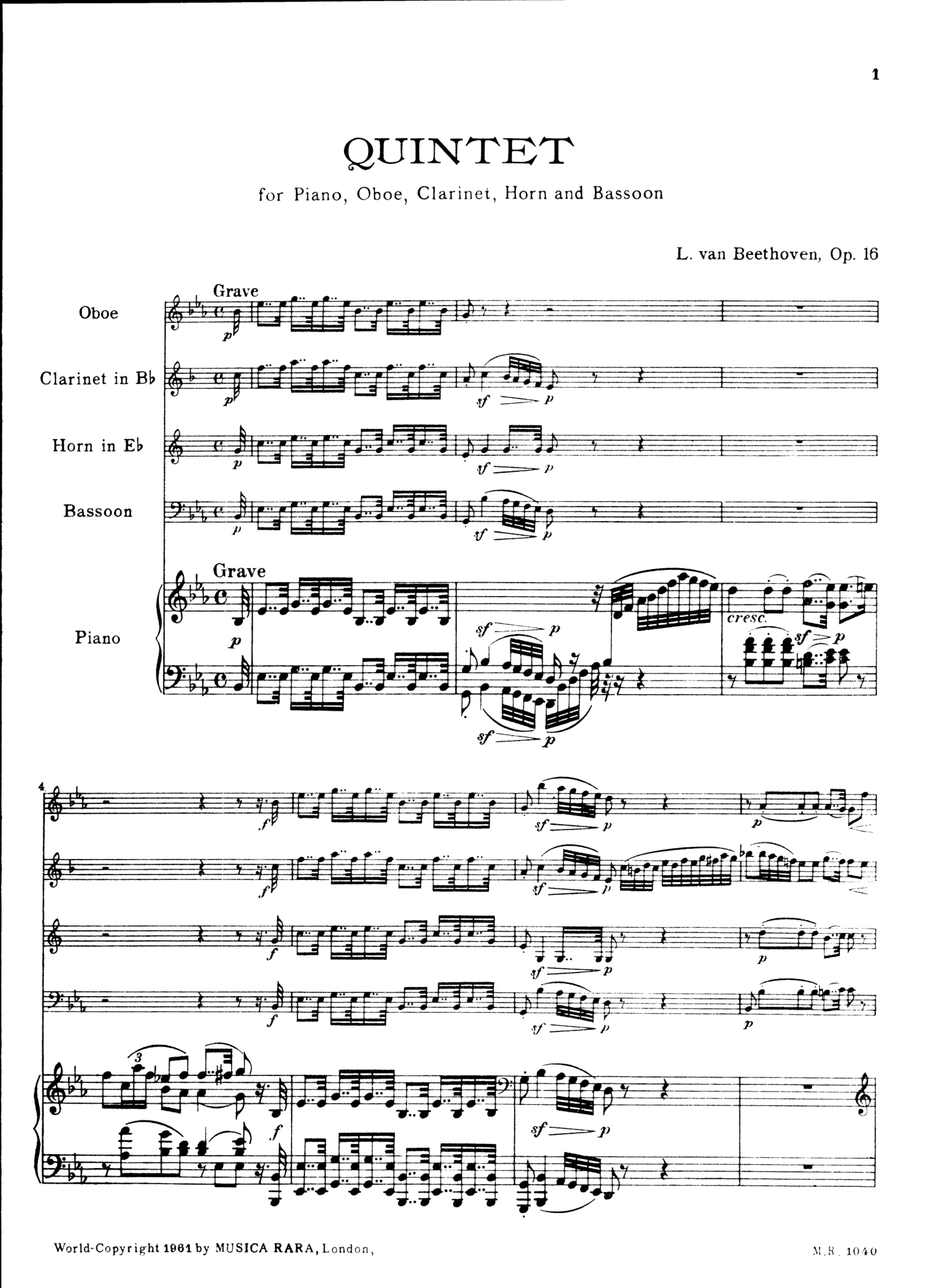 Quintett Es-Dur op.16