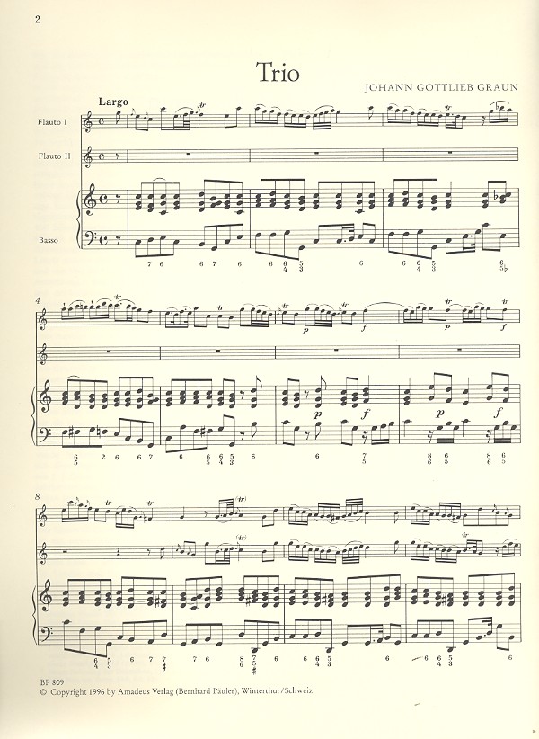 Triosonate C-Dur für 2 Flöten und Bc