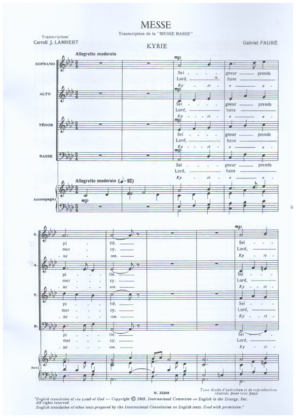 Messe basse Transcription pour 4 voix