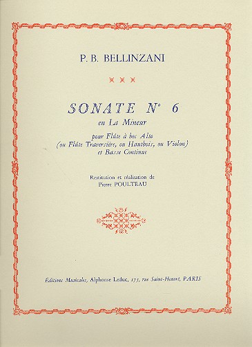 SONATE NO.6 EN LA MINEUR POUR
