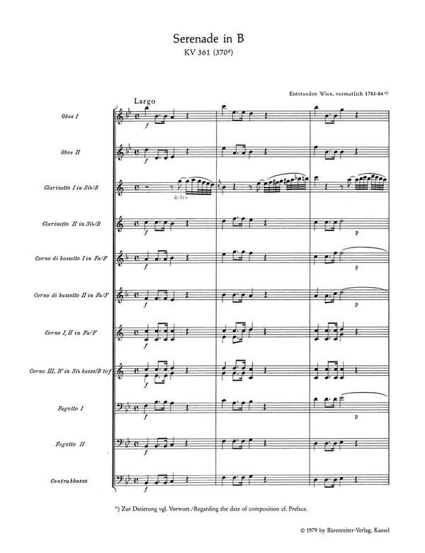 Serenade B-Dur KV361 für