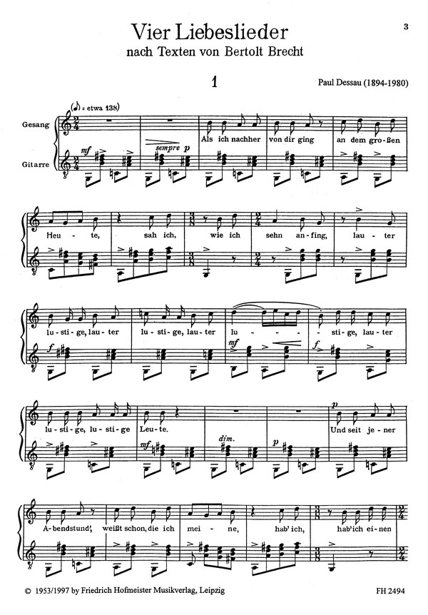 4 Liebeslieder nach Texten von