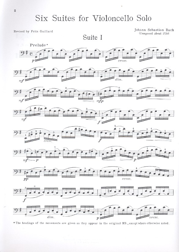 6 Suites for violoncello solo