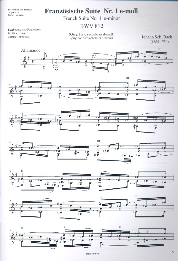 Französische Suite e-Moll Nr.1 BWV812