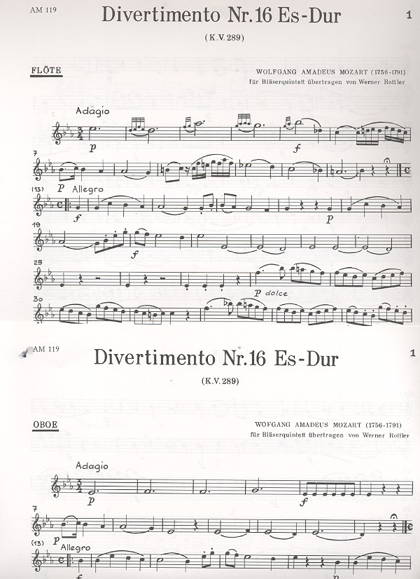Divertimento Es-Dur Nr.16 KV289