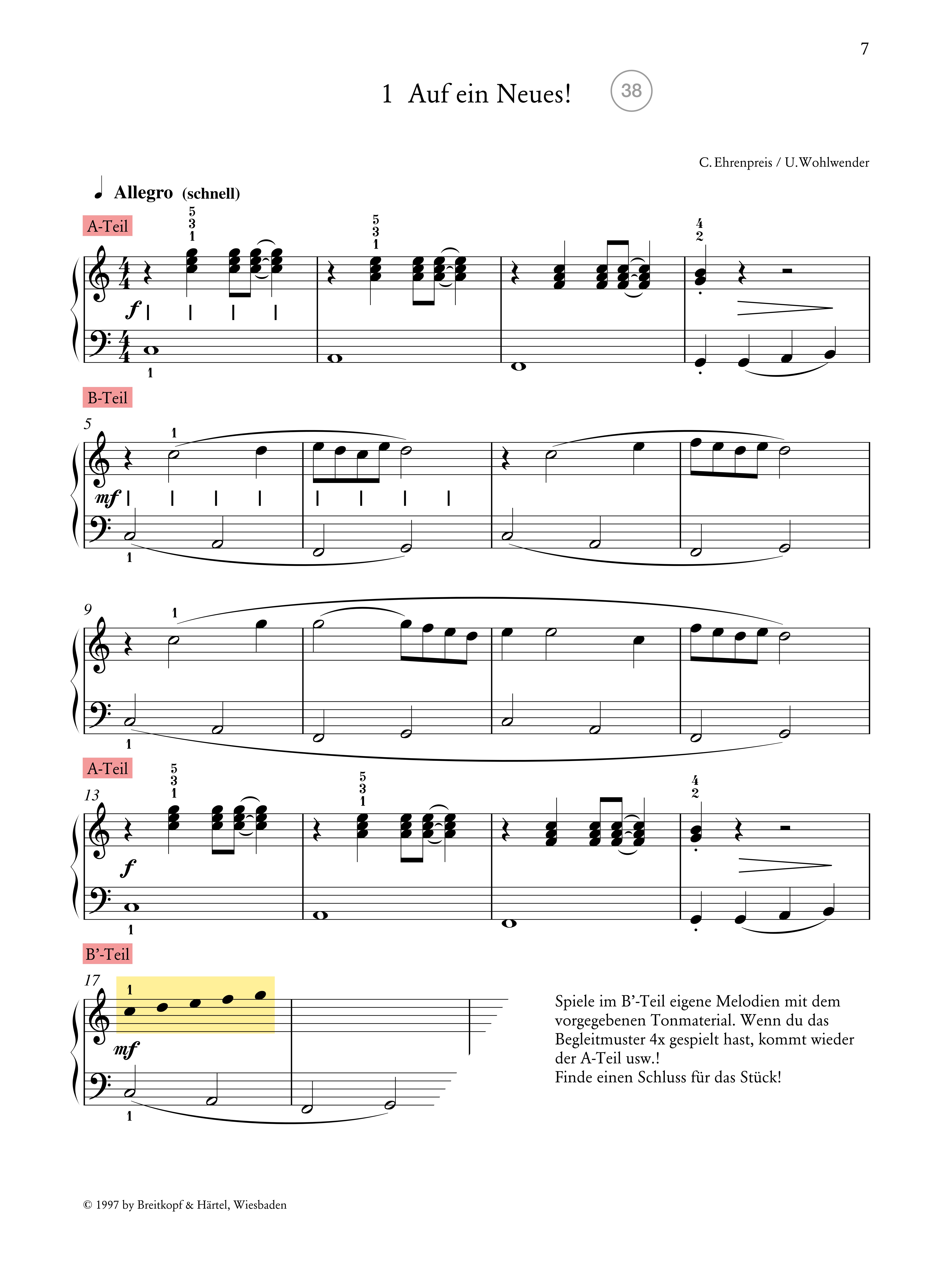 1 2 3 Klavier Band 2 - Klavierschule