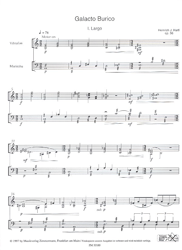 Galacto Burico op.56 für Vibrafon und