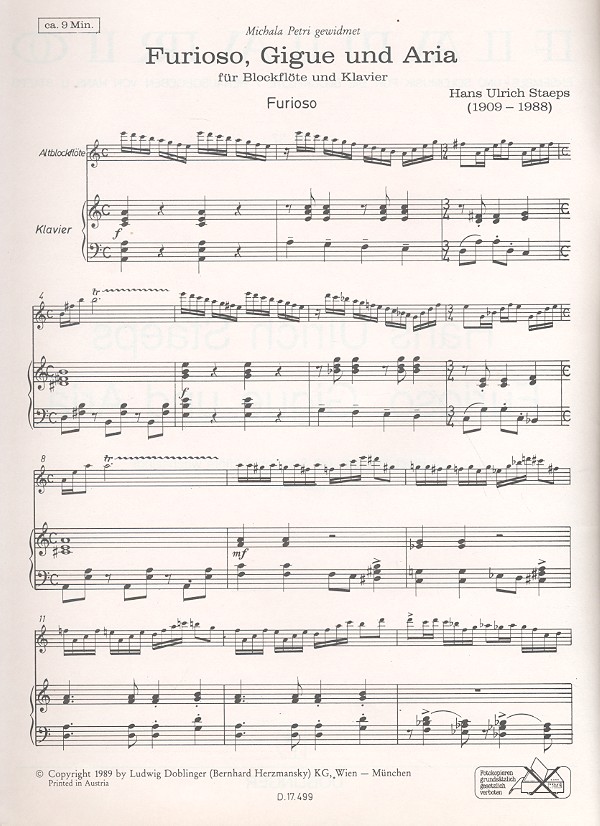 Furioso, Gigue und Aria