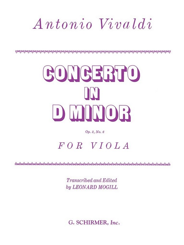 Concerto d minor op.3,6 for viola