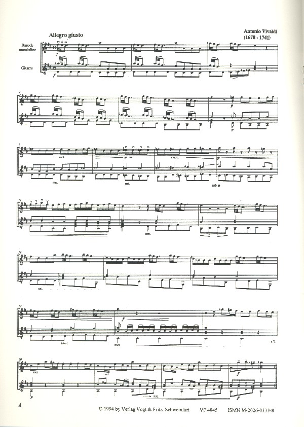 Konzert D-Dur füer Mandoline und Bc