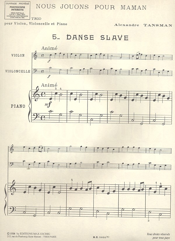 Danse slave pour violon,