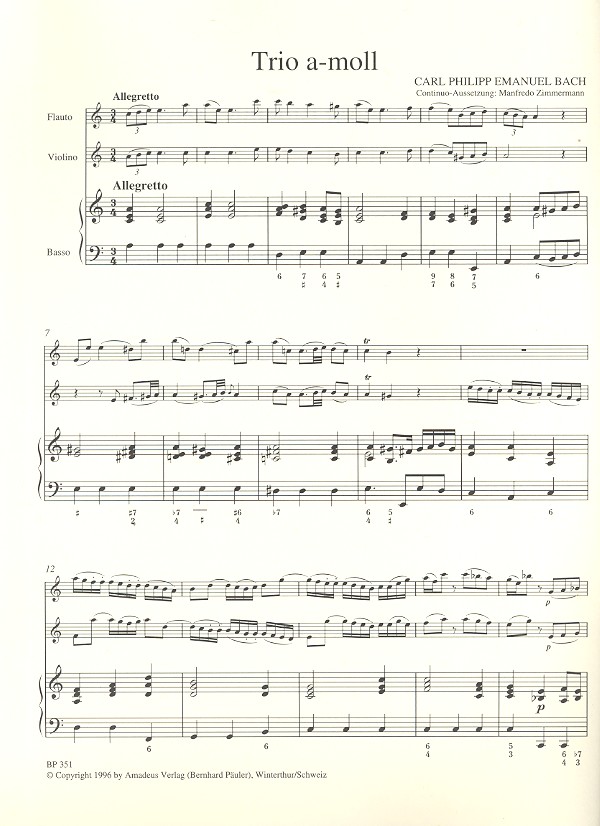 Triosonate a-Moll WQ148 