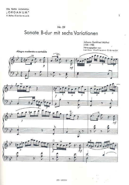 Sonate B-Dur mit 6 Variationen